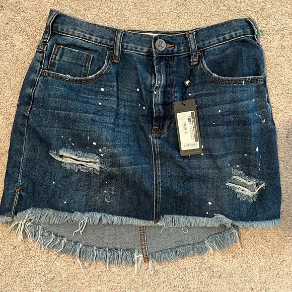 ONE TEASPOON 2020 HIGH WAIST DENIM MINI SKIRT BLUE MOON - Picture 1 of 4